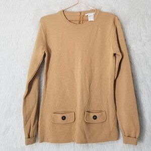 Paul & Joe Sister Camel Tan Knit Wool Front Pockets Sweater Large